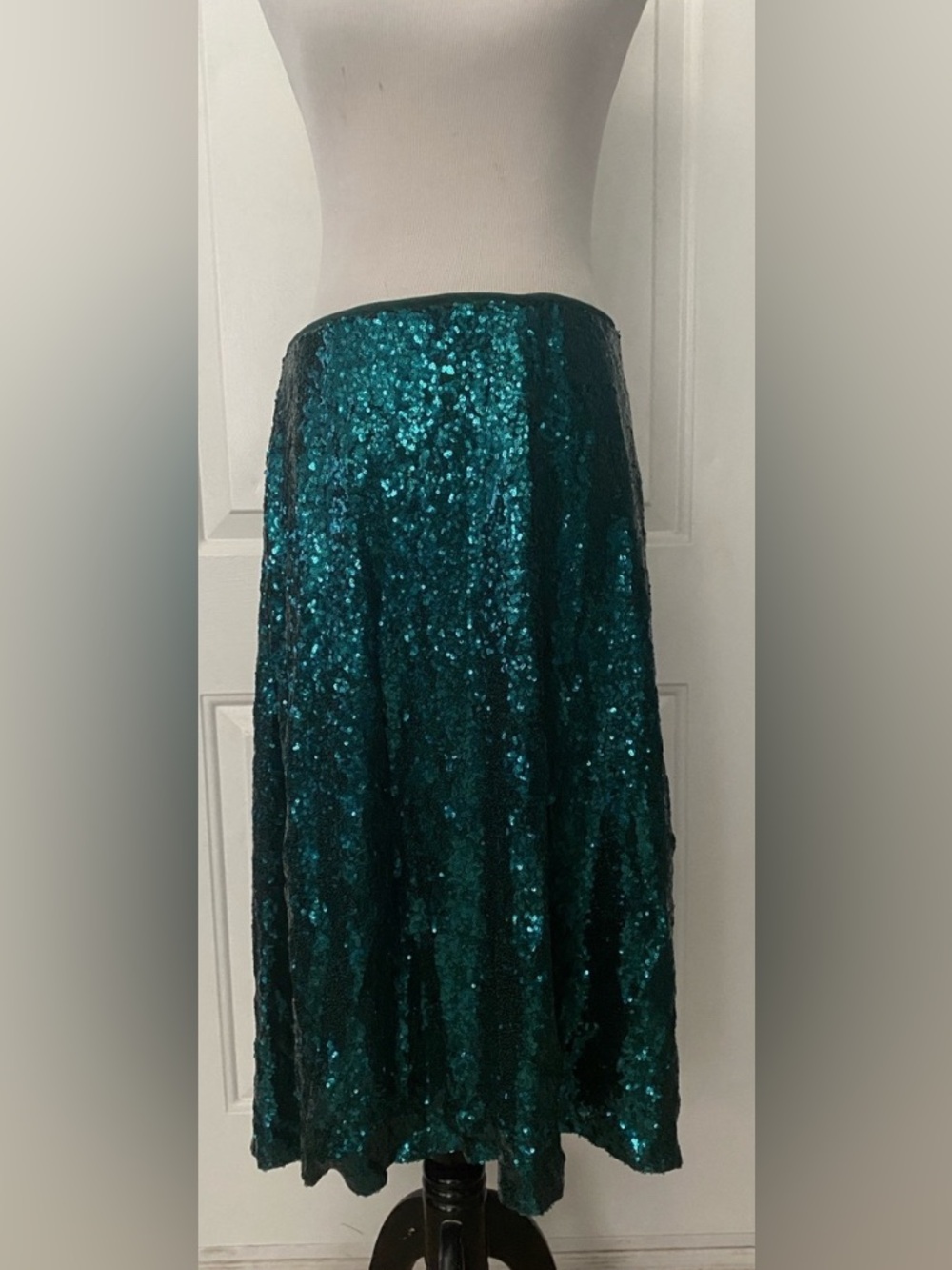 Eloquii Green Sequin Pull On Skirt Lined 14